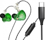 FEDAI DX2 k&otilde;rvaklapid, USB C k&otilde;rvaklapid, C-t&uuml;&uuml;pi k&otilde;rvaklapid, m&uuml;raeristavad k&otilde;rvaklapid jooksmiseks / j&otilde;usaaliks / treeninguks, USB C-t&uuml;&uuml;pi k&otilde;rvaklapid mikrofoni ja 3-nupuga kaugjuhtimispuldiga (C-t&uuml;&uuml;pi, roheline koos