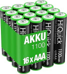 HiQuick 16 x AAA patareid, NiMH 1100mAh laetav aku, 1.2V aku