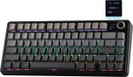 EPOMAKER X Aula F75 MAX Mechanical Gaming Keyboard 75% with TFT Screen and Rotary, Gasket Hot-Swap Gaming Keyboard Wireless for PC/Mac/Linux, QWERTY US Layout (Black, Reaper Switch)