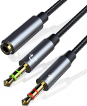 PC Splitter kaabli asendaja HyperX Cloud II, Alpha, Stinger, Core, Astro A10 A40, Turtle Beach Recon 70, SteelSeries, Sennheiser Game Headphone Y adapter 12 tollile