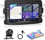 4G+64G autoraadio Dacia/Duster/Captur/Sandero/Symbol/Lodgy/Logon koos Carplay/Android autoga, 7-tolline Android puuteekraaniga GPS navigatsioon/WiFi/FM/RDS/SWC/Canbus/BT/EQ+AHD kaamera