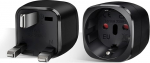 Reisiadapter UK Pack of 2, Adapter England Germany Plug, UK Adapter for EU to England/Scotland/Iirimaa/Dubai/Maldives, Type G Travel Plug Power Adapter, Black