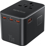 EPICKA reisimisadapter kogu maailmas, GaN 75W reisipistik PD kiirlaadija, universaalne reisimisadapter 3 USB-C, 2 USB-A, rahvusvaheline pistikupesa adapter USA UK Kanada Jaapan Tai TA-105 Max