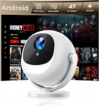 GEEKERA nutikas projektor Androidiga, Full HD Native 1080P mini projektor 4K toetusega, Netflixiga &uuml;hilduv kodukino projektor, 400 ANSI, laeprojektor koos k&otilde;lariga
