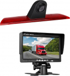 HD 720p kolmas katusepaigalduse piduritulede kaamera piduritulede parkimiskaamera tagurduskaamera komplekt &ouml;ise n&auml;gemise kaamera + 7-tollise monitori TFT-ekraaniga, mis &uuml;hildub Ford Transit Jumbo F150/F250/F350-ga