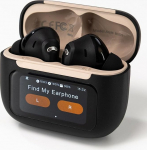 AGM Buds 9 Bluetooth k&otilde;rvaklapid Smart Touch Display laadimiskohvriga, aktiivne m&uuml;rasummutus (ANC), Bluetooth 5.4 juhtmeta k&otilde;rvaklapid, 13 mm juht, ENC-mikrofon, 24-tunnine aku, IPX4, mustad