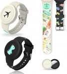 2 Pack veekindel randmepael lastele AirTag Armas Cartoon Reguleeritav IP53 Silikoon peidetud Apple Air Tag hoidja pehme silikoonist kaitsev &uuml;mbris Anti-lost GPS Tracker