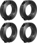 sourcing map Shaft Sleeve 1 1/8 Inch Bore Double Split Carbon Steel Clamp Collar Shaft Sleeves with Set Screw Black 4 Pack