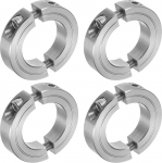 sourcing map 4 x Double Split Clamp Shaft Collar 1-1/2" Bore Two Piece Clamp Collar, 2-1/2" OD, 1/2" Thick, 304 Stainless Steel Axle Gaiter, Set Bolt Style