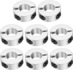 hankimise kaart Double Split Shank Collar, 16mm Bore Two Piece Clamp Collar, 35mm OD, 12mm paksus, alumiiniumsulamist kruvi Split Ring, 8tk