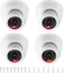 PATIKIL v&otilde;ltsitud turvakaamera, 4 Pack Dummy Dome kaamerad vilkuv punane LED valgus / kruvi / kate Indoor Outdoor Home Business White