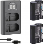 Blumax aku &uuml;hildub Nikon EN-EL15c | 2400mAh | NTC sensor & V1 korpus + Slim Dual Charger EN-EL15b EN-EL15a EN-EL15 EN-EL15 jaoks Z8 Z7 II Z6 III Zf