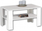 Joker Plus Coffee Table in White - Large Sofa Table with Shelf for Your Living Area - 100 x 54 x 60 cm (W x H x D)