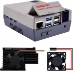 GeeekPi Retro Gaming Case Raspberry Pi 5 jaoks, ABS korpus koos Armor Lite V5 jahutusradiaatoriga Raspberry Pi 5 jaoks, &uuml;hildub aktiivse jahutusseadmega