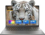 CYCLUS 2025 s&uuml;learvuti 15.6 tolli, N150 protsessor (4C/4T, Boost 3.6GHz), RAM 32GB SSD 1TB s&uuml;learvuti, 13. p&otilde;lvkonna Twin Lake/8000mAh/Webcam/Komplektis QWERTY klaviatuuri kate