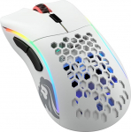 GLORIOUS Gaming Model D- (v&auml;ike) traadita m&auml;nguhiir - &uuml;likerge 67 g, Honeycomb disain, RGB valgustus, ergonoomiline, viivituseta 2,4 GHz raadio, kuni 71 tundi akut - matt valge