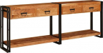 Couchtisch, Beistelltisch, Sofatisch Schmal, Konsolen Tische 2 pcs Braun 200 x 33 x 75 cm Massivholz Akazie, Ausstellungstisch f&uuml;r Flur, B&uuml;ro, Eingang, Platzsparender