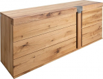 MASSIVMOEBEL24.DE Amsterdam Solid Sideboard - naturaalne &otilde;litatud metsatamm + viil 1 uks - 3 sahtlit Soft-Close tehnoloogia 180 x 45 x 75 cm sahtlikapp TV Sideboard elutupakapp