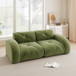 Luudeta diivan, moodul diivan, 2-kohaline diivan, 32D k&otilde;rge tihedusega vaht, &scaron;enillkangas, libisemisvastane disain, ei vaja kokkupanekut, elutuppa, magamistuppa, 204 x 95 x 76 cm (roheline)