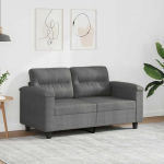 2-Sitzer Diivan Dunkelgrau 120 cm Breit Mikrofaser Wohnzimmer Couch Modern Bequem mit Metallgestell f&uuml;r Kleines Wohnzimmer Schlafzimmer Entspannen Fernsehen