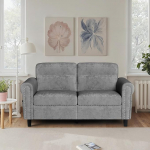 2-kohaline diivan, v&auml;ike diivan k&uuml;ljetaskuga, kaasaegne kaheseinaline eemaldatavate istmepatjade ja puidust jalgadega, elutuppa, kontorisse, korterisse, 152 x 76 x 84 cm (tumehall)