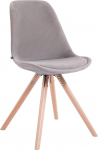 CLP Toulouse Retro tool Velvet Round kvaliteetsete istmepatjadega, tugevad puitraamiga lamamistoolid, istme k&otilde;rgus 48 cm, v&auml;rv: V&auml;rv: Hall, raami v&auml;rv: naturaalne