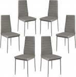 Komplekt 6 toolist Loud Faux Leather s&ouml;&ouml;gitoolid Pehmendusega istme ja selja s&ouml;&ouml;gitoolide komplekt SGS testitud 6 tk (Hall)
