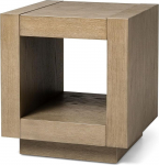 Maven Lane Artemis 2 Tier Tall Square Contemporary Wooden Side Table with Shelf for Living Room or Small Spaces, Refined Grey Finish