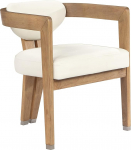 Meridian Furniture 564Cream-C Carlyle Collection Modern Dining Chair, t&auml;ispuit, harjatud naturaalne viimistlus, pehme kreemjas vegannahk, harjatud kroomitud aktsendid, 24 "W x 23.5 "H x 29.1 "H.