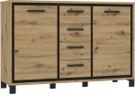 Forte TRONDHEIM k&uuml;ljepaneel 4 sahtli ja 2 uksega, puitmaterjal, Artisan tamm / must tamm, B x K x S: 138.4 x 91.3 x 41.5 cm