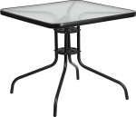 Flash Furniture Barker 80cm kandiline karastatud klaasist laud, l&auml;bipaistev/must