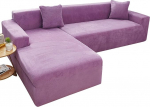 L-f&ouml;rmiges Sofabezug-Set, 2-teiliger Stretch-Samtbezug Mit Rutschfesten Schaumstoffankern(C,4 Seater+4 Seater)