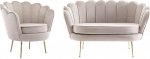 Vente-unique Pascal MORABITO - Couchgarnitur Muschel 2+1 - Samt - Graubraun - Dandelion