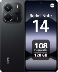 XIAOMI Redmi Note 14 nutitelefon, 6GB RAM 128GB, Schermo 6.67 Inch AMOLED, 120Hz, fotokaamera 108MP, Sensore di impronte digitali, NFC, 33W Turbo Ricarica, 5500mAh, Midnight Black