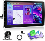 4G + 64G Motorsi Autoradio Android 15 Stereoraadio 2 DIN koos Carplay Android autoga, 10-tolline 1280P p&ouml;&ouml;rlev HD puuteekraaniga autoraadio, Bluetooth 5.0 GPS WiFi 32EQ FM / RDS 2USB, tugi DAB, OBD2