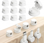 360&deg; drehbare Kabel-Clips-Halter, 8 St&uuml;ck, Federschnur-Organizer, selbstklebende Schreibtisch-Kabel-Management, Ladekabelhalter f&uuml;r Nachttisch, Auto, Wand, B&uuml;ro, K&uuml;che, Wei&szlig;