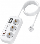 USA adapteri pistikupesa, 7 in 1 USA Saksamaa pistik PD 20 W USB C, kolmekordne pistikupesa reisiadapter, 1250 W USA ja ELi adapteri B-t&uuml;&uuml;pi reisipistik Ameerikale/Mehhikosse