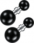 BRCOVAN 2 Pack 1" kuul 17mm kuuli adapterile, 1" kuulipea RAM kinnituste jaoks, millel on kahekordse suurusega B paigaldusvars, 17mm kuulipea 17mm p&ouml;&ouml;rleva kuuliga seadme paigaldusmustrile paigaldamiseks