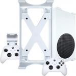 Xbox Series S Wandhalterung & Controller-Halterung von Q-View - Sichere Untertischhalterung - Signature X Design - Schrauben und Befestigungen inklusive - Kunststoff - Wei&szlig;