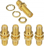 BOOBRIE SMA Female Connector paneel Chassis Mount SMA Female to Female Bulkhead laiendatav antennipesa adapter antennide traadita LAN seadmete koaksiaalkaablile 5 t&uuml;kki