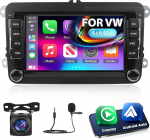 NHOPEEW 7-tolline 4 + 64G Android Autoradio VW Passat B6 B7 Golf 5 6 Jetta T5 EOS Polo Touran Seat Sharan Support Wireless Carplay & Android Car WiFi GPS FM RDS Mirror Link + tagurduskaamera