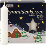 24 v&auml;ikese p&uuml;ramiidk&uuml;&uuml;nla pakend, valge, umbes 14 x 74 mm (24 x 24 tk) J&otilde;uluk&uuml;&uuml;nlad, advendik&uuml;&uuml;nlad, j&otilde;uluk&uuml;&uuml;nlad, kuusk&uuml;&uuml;nlad, kuusk&uuml;&uuml;nlad