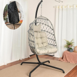 LKINBO Polyrattan rippuv tool koos raamiga Outdoor Indoor Basket rippuv tool Rattan rippuv tool Ilmastikukindel rippuv kiik aia kiik kuni 195 kg Hall