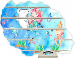 Farbklecks-Collection Tonie Regal Underwater World Mermaid, seinariiul kuni 50 kuulmisfiguuri jaoks, m&otilde;&otilde;tmed 61 x 61 x 46 cm, spetsiaalse hoiukambriga, &uuml;hildub Tonieboxiga, k&auml;sitsi valmistatud Saksamaal