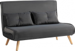 HOMCOM diivanvoodi 3-in-1 2-kohaline magamisfunktsiooniga, kokkupandav diivanvoodi 190 x 120 cm, 5-asendiliselt reguleeritav seljatugi, nimmepadi, sametne v&auml;limus, elutuppa, tumehall