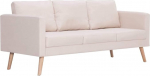 Tidyard diivanvoodi seljapadja ja istmepatjadega, 3-kohaline diivan 168 x 70 x 73 cm, k&ouml;&ouml;gi diivan, diivanvoodi, polsterdatud diivan, diivanikomplekt, kreemikas v&auml;rvus