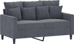 vidaXL diivan 2-kohaline, Lounge diivan diivan koos k&auml;etugede seljapatjadega, elutoa diivan disain diivan metallist raam, istumism&ouml;&ouml;bel kahe istekohaga, tumehall sametist