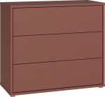 Forte Alice Springs Kommode 100, modern-minimalistisch, 3 Schubladen, Wohn-/Schlafzimmer, Holzwerkstoff, Terrakotta, 94,8 cm breit x 83,1 cm hoch x 41,5 cm tief