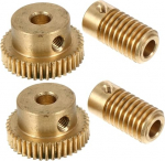 ULTECHNOVO 2 S&auml;tze Turbinenwelle Schneckenrad Und Zahnrad Servomotor Autoschnecke Und Schneckenrad Controller Stahlmotor Zahnstange Spurmutter Und Bolzensatz 2 St&uuml;cke * 2
