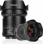 7artisans 9 mm F5.6 Full-Frame 132&deg; Wide Angle Lens, Almost Zero Distortion, Minimum Focusing Distance of 0.2 m, Compatible with Cannon EOS-R, RED, EOS-R3, EOS-R5, EOS-R6, EOS-RP, Black